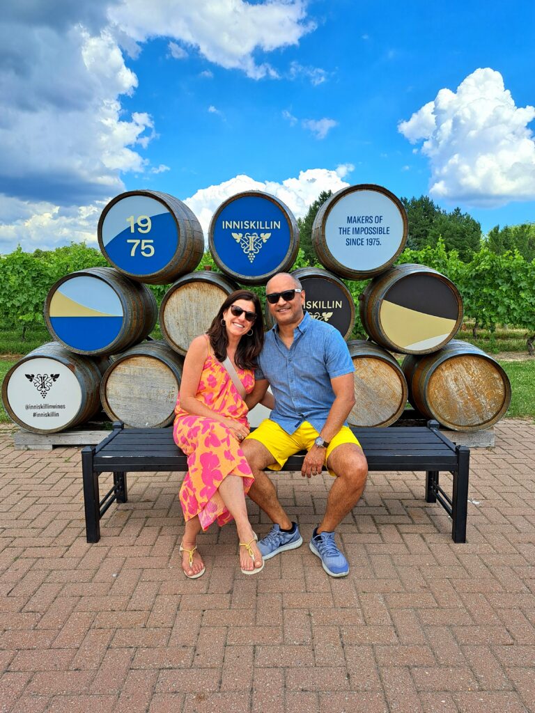 Rose e Vitor na Inniskillin Winery.