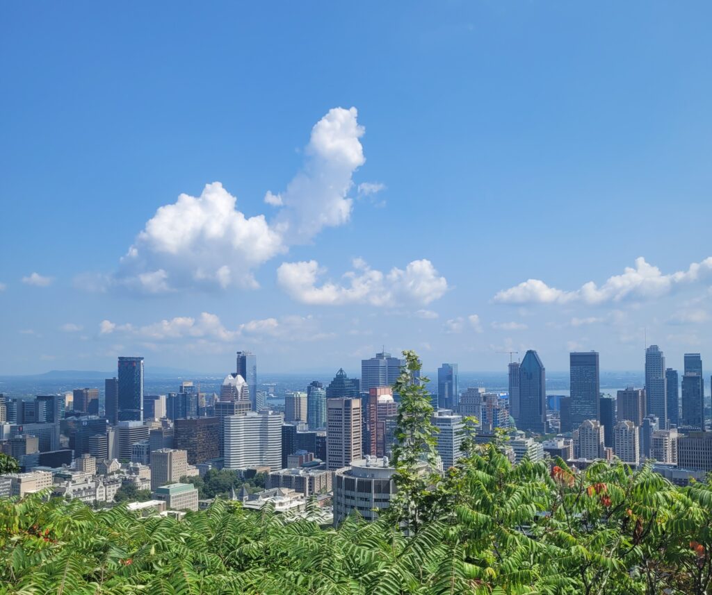Vista de cima de Montreal  do Parc du Mont-Royal.