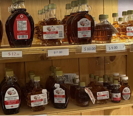 Garrafas de maple syrup Relais des Pins.